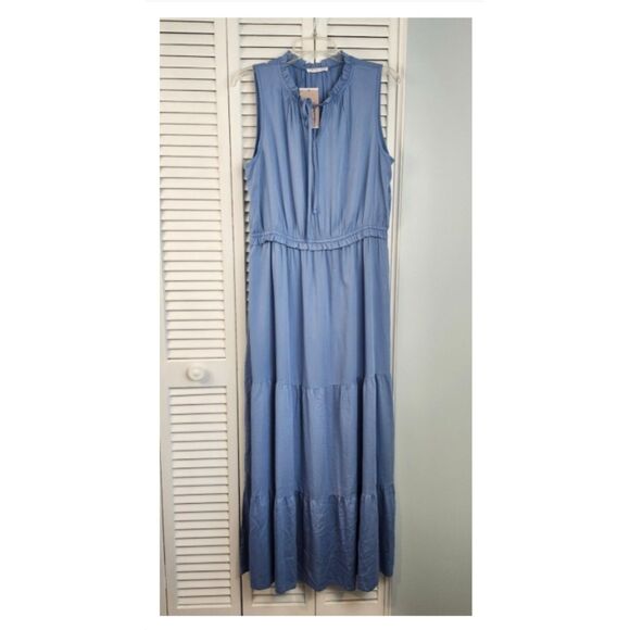 NWT Kirundo Size XL Powder Blue Tiered Maxi Dress Elastic Waist Shower Wedding - Picture 9 of 9
